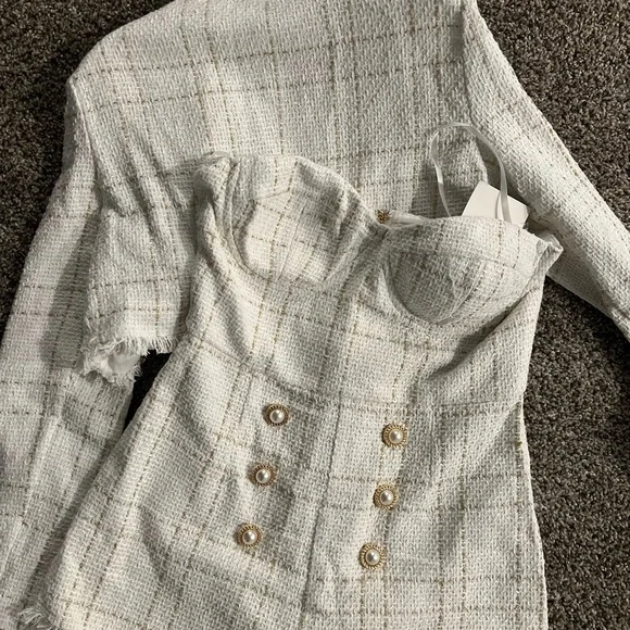 Strapless two piece short set Cream/Gold - Picture 5 of 5